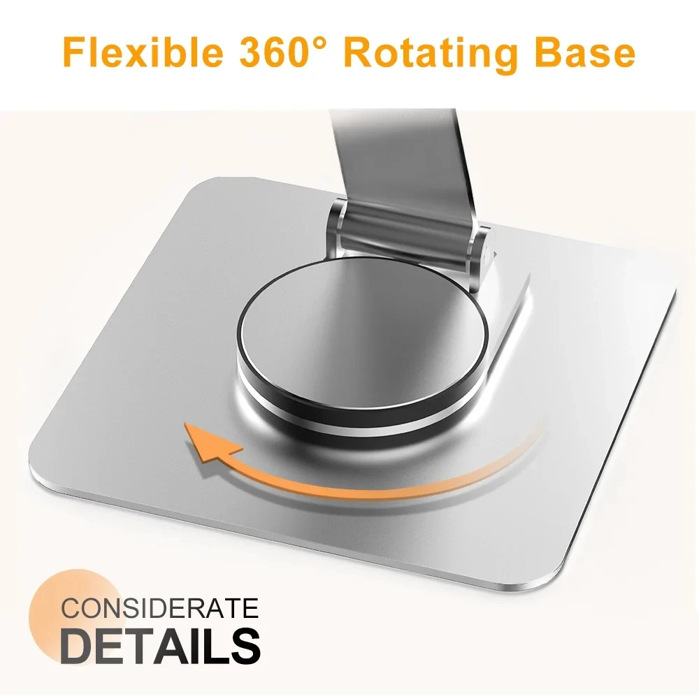 Tablet Holder Stand 360 Rotation Portable Foldable Desktop Laptop Stand Aluminium Alloy Laptop Holder