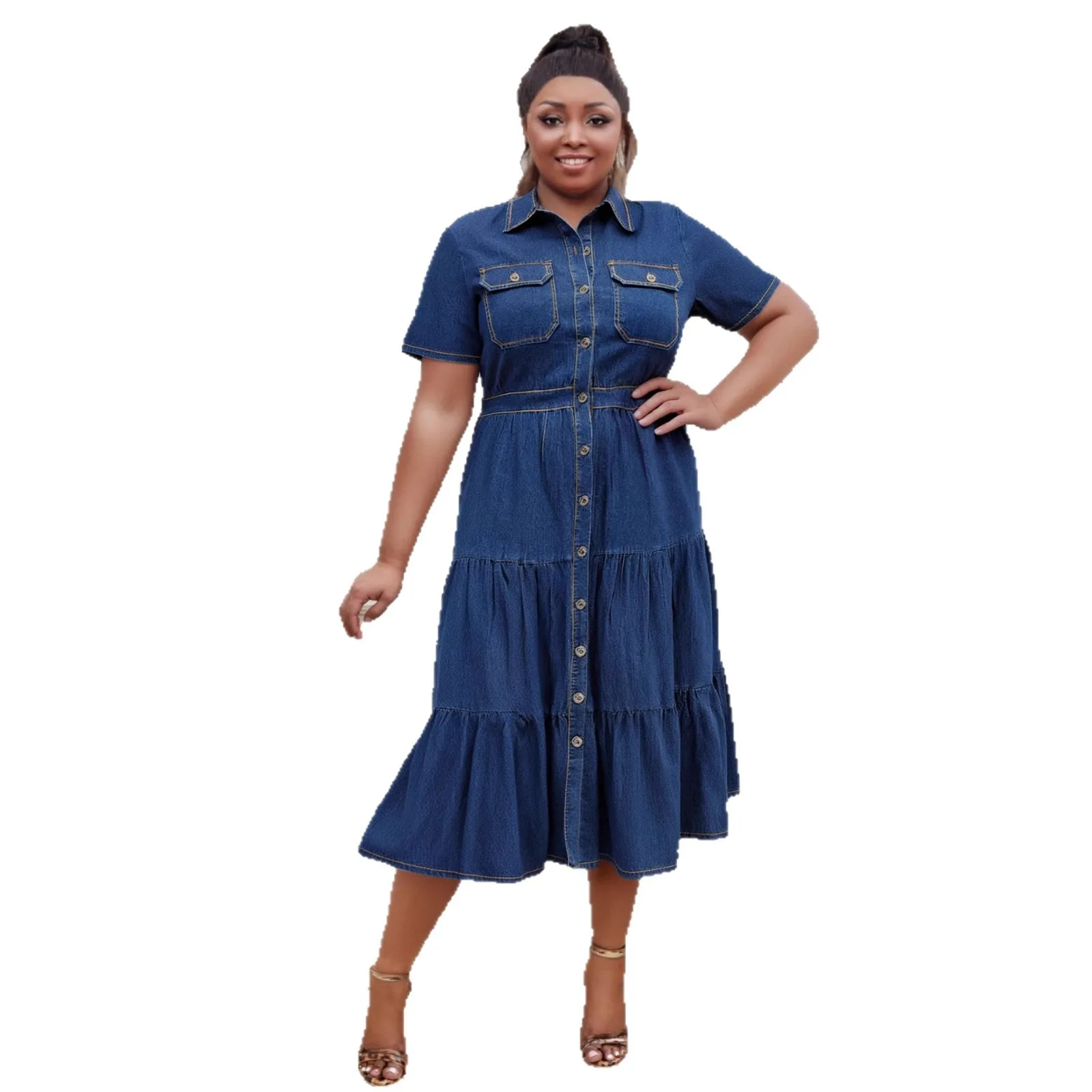 are denim dresses in style 2025 Best for Fall From Amazon, Abercrombie & Fitch & More With convenient Short Sleeve Spring/Summer 2025 Denim at NYFW