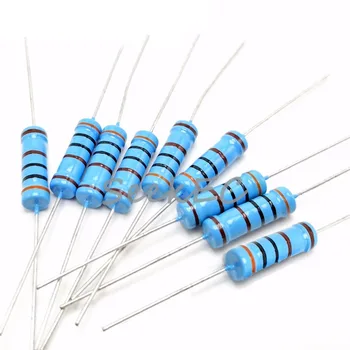 Resistore fisso a pellicola metallica, 100 pezzi, 1 ohm, 1/2 W