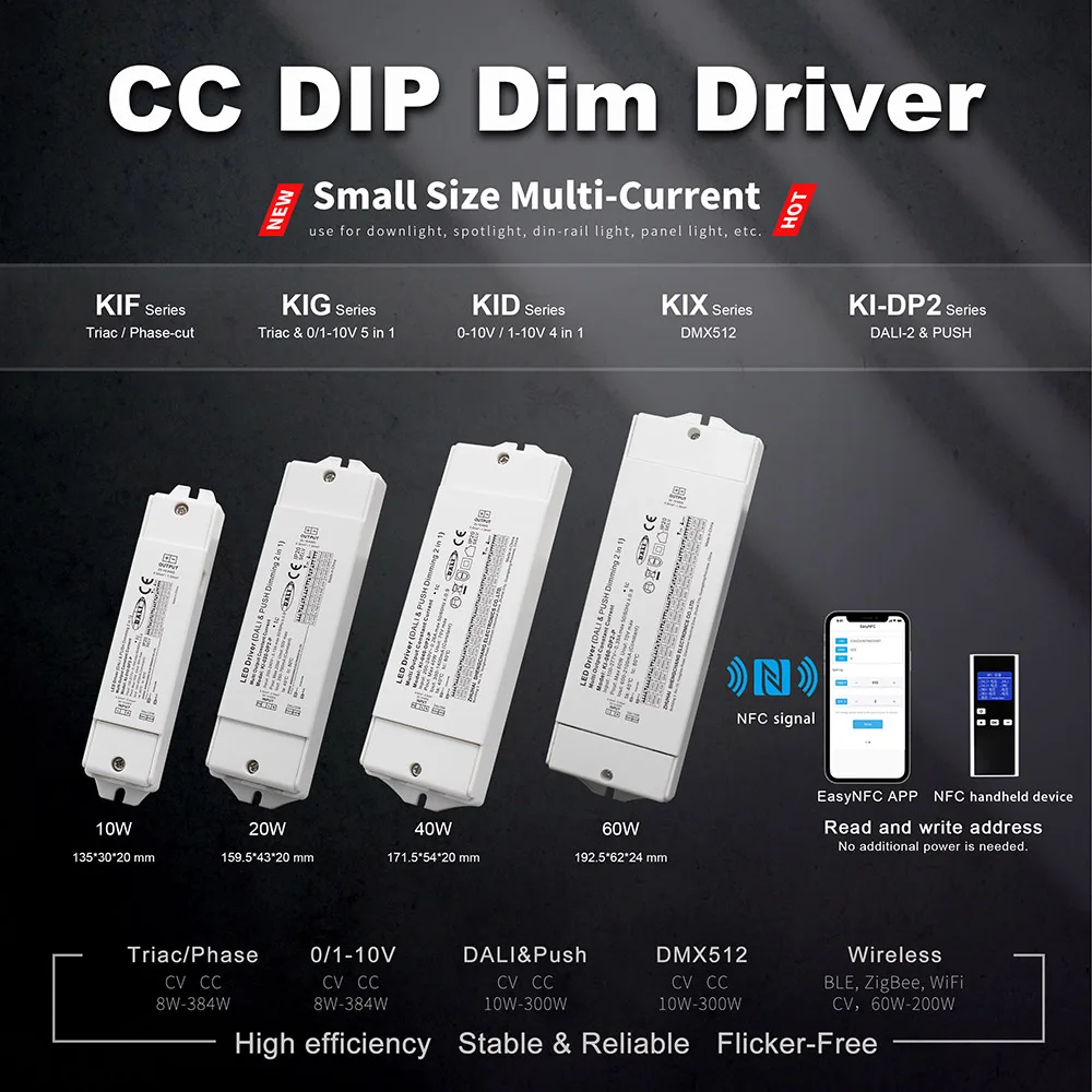 Smart Dimming Led Driver 3 Color Cct 220v 277vac Circuit Led Dali Driver Led Downlight Dali Driver