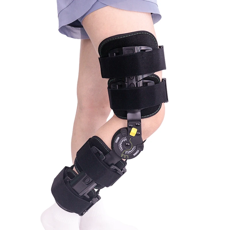 TJ-KM029 Hinged ROM Stretch  Knee Brace Adjustable Knee Immobilizer Support for Orthritis Acl Pcl Meniscus Tear Tendon Osteoarth