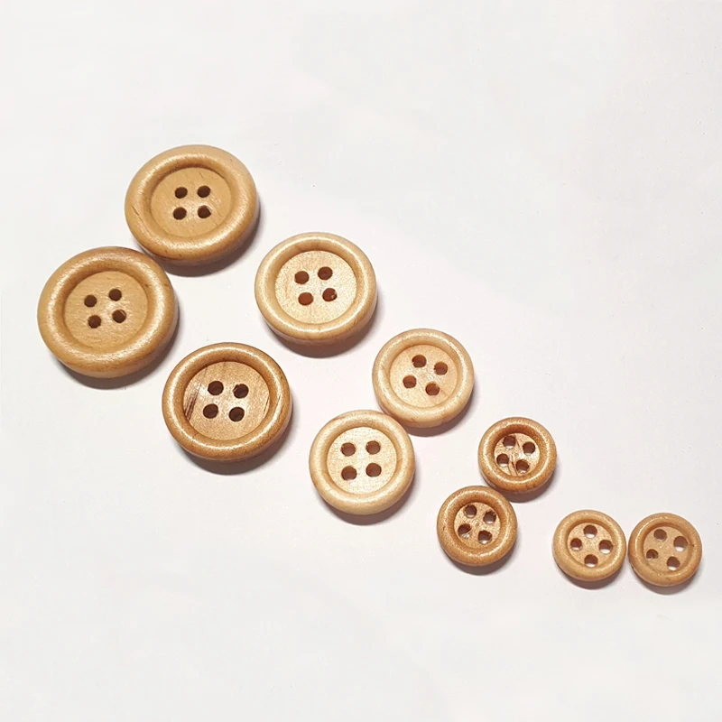 Personalized Logo Wooden Buttons With 4 Holes Pattern Wood Buttons Garments Dresses Bags Crafts Decoration Featuring Rhinestones