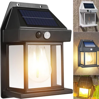 LED Wireless Durability Solar Wall Lamps Outdoor with IP65 Waterproof Smart Motion Sensor for Garden Wall Lantern Sconce Lights
