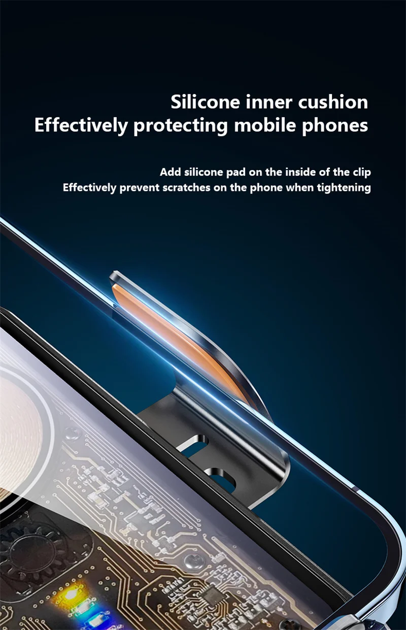 66w快速充电手机支架,带15w无线充电磁性导航手机支架,用于手机和麦克风