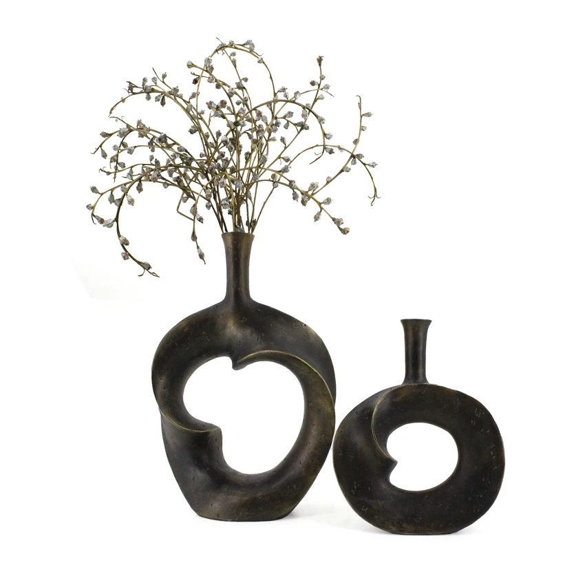 2024  New design resin abstract decoration planter sculpture small vase  for table top supplier