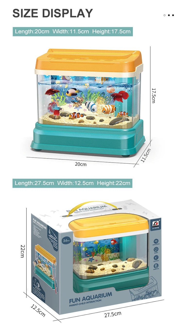 Simulation funny electric aquarium kids educational game magnetic fishing toy