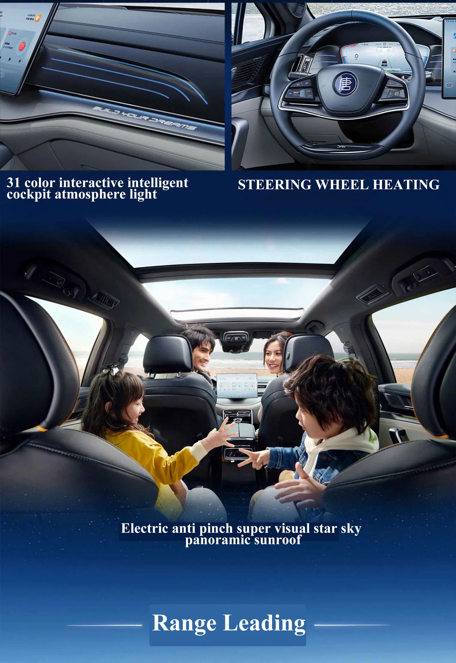 2023 Suv Byd Tang Ev / Dmi / Dmp 4wd 600km Ev Cars Electric 4wd Adult