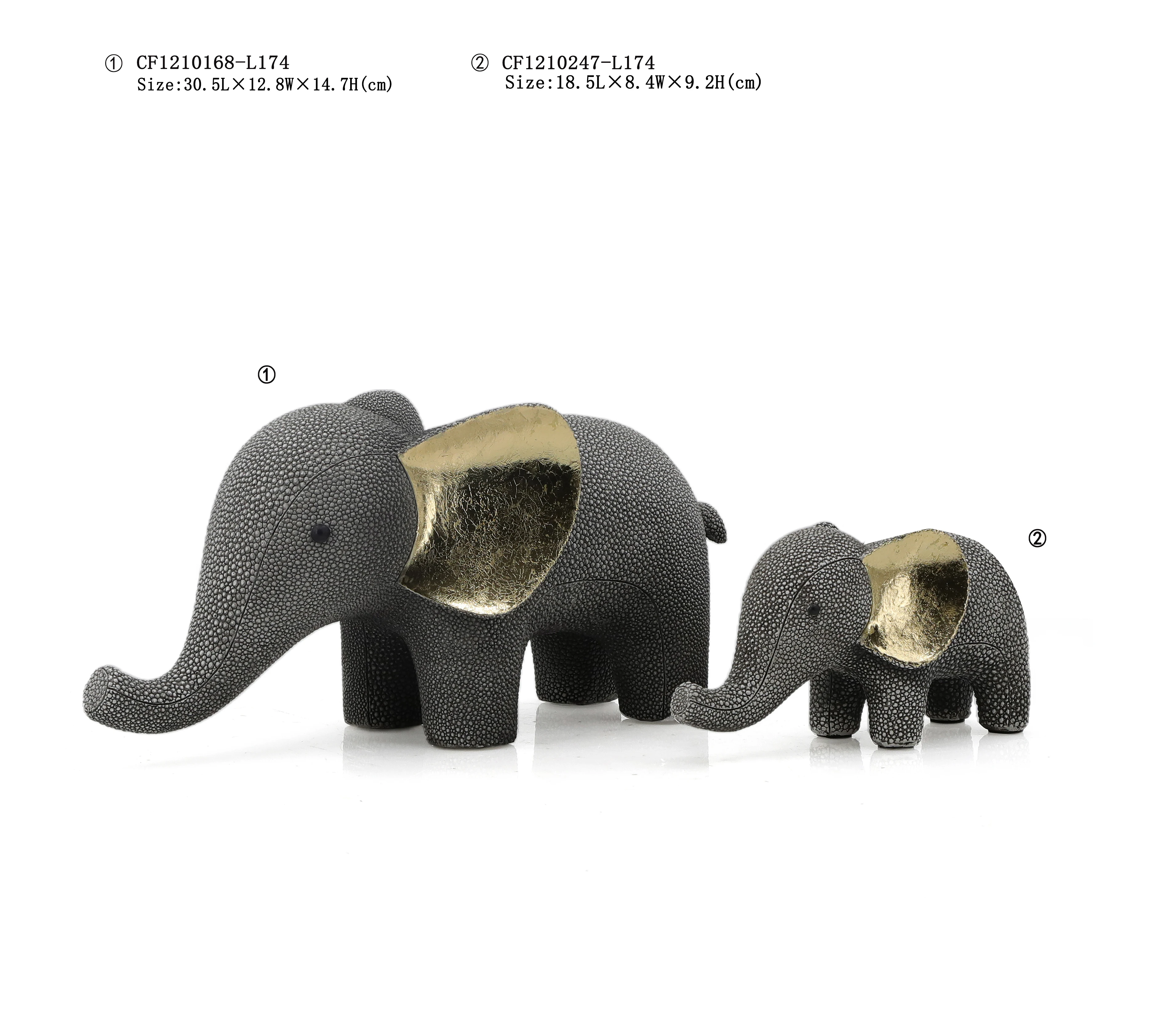 New Launched Resin Animal Elephant Statue On Pearl Fish Texture For Decorative Home Ornament details