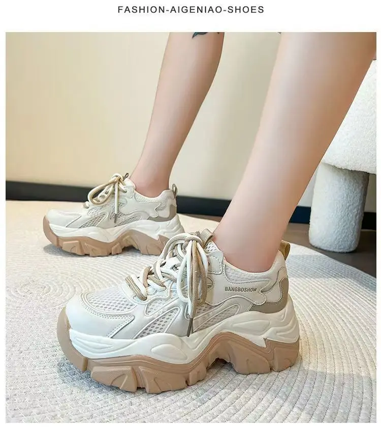 Fashion Breathable Ladies Women's High Sole Height Increasing Elevator ...