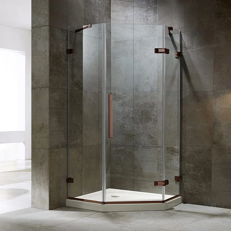 bath frameless tempered glass hinge neo angle shower enclosure