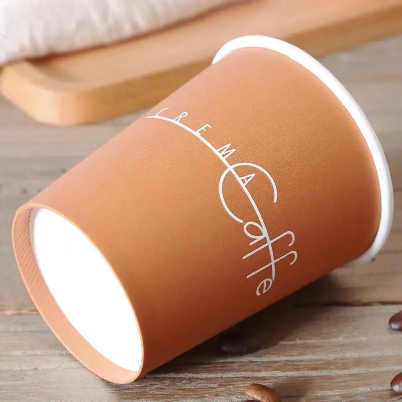 Custom Color Logo Disposable Double Wall Paper Cups 8oz Hot Drink single wall Coffee Cup Free Sample