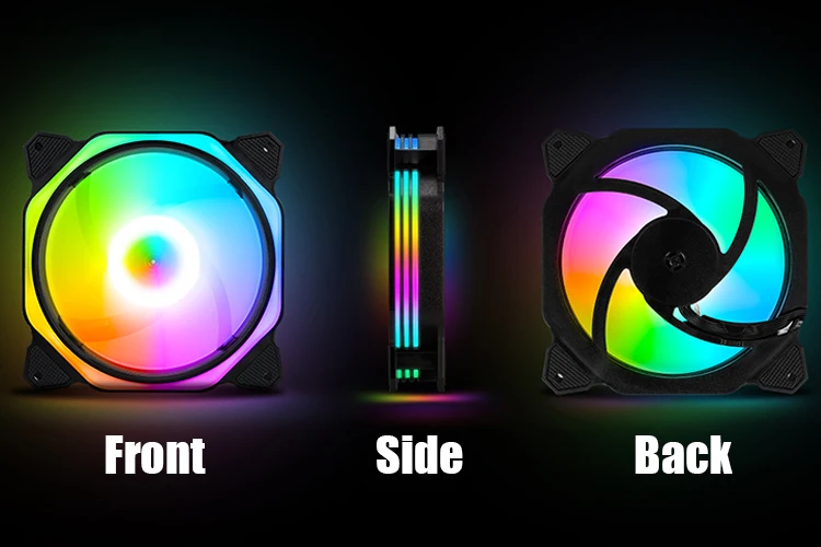 PC Fan Rainbow Ceiling 1200Rpm 120mm Cooling Rig Wentylator Chlodzacy Rgb Fan for Gaming Computer Cooling Rozpraszanie Ciepla