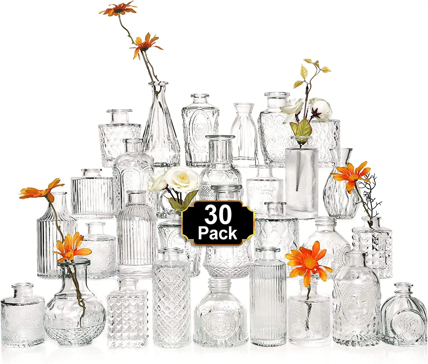 Luxury Glass Table Vases Decoration Flower Bottle Vases For Weddings