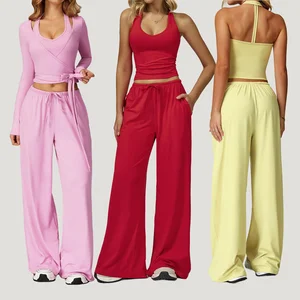 Bnice 3058 Halter Vest Sports Bra Long Legging Causal Sportswear Yoga Pants Wholesale 2 Piece Sets for Gym & Fitness Yoga Sets
