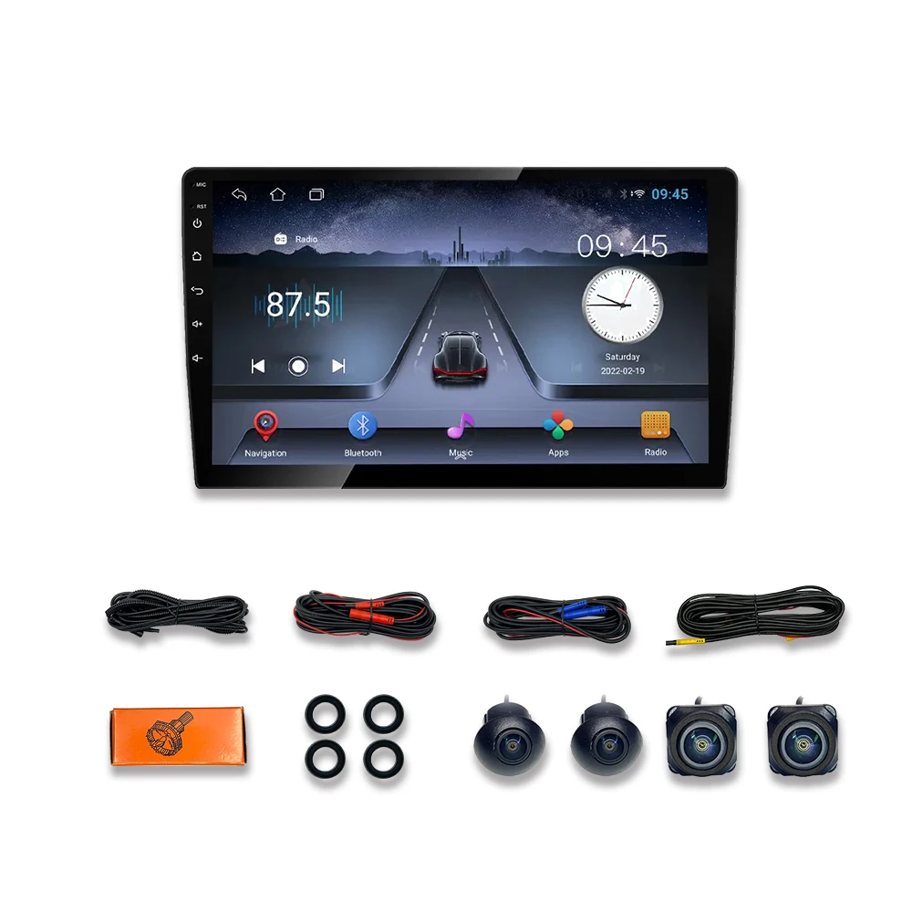 Touch Screen 9/10 Inch Android Radio With 360 Camera Car Navigation 360  Panorama 3D Camera Android Car Stereo With 360 Camera