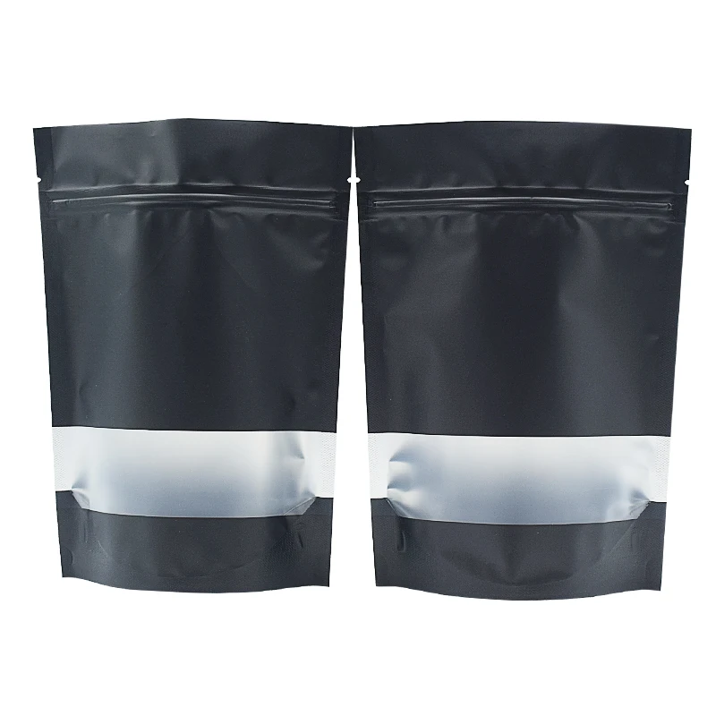 Customize Logo Black Plastic Standing Ziplock Amazon Packaging Zip Lock