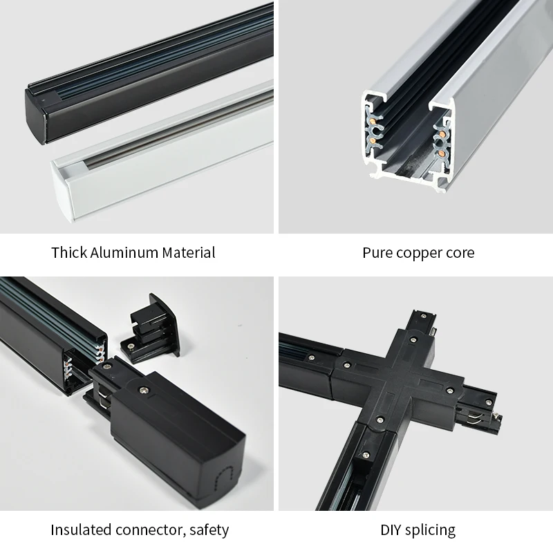 Прожектор с регулируемой яркостью, 4 провода, 1 метр, Светодиодная потолочная система освещения