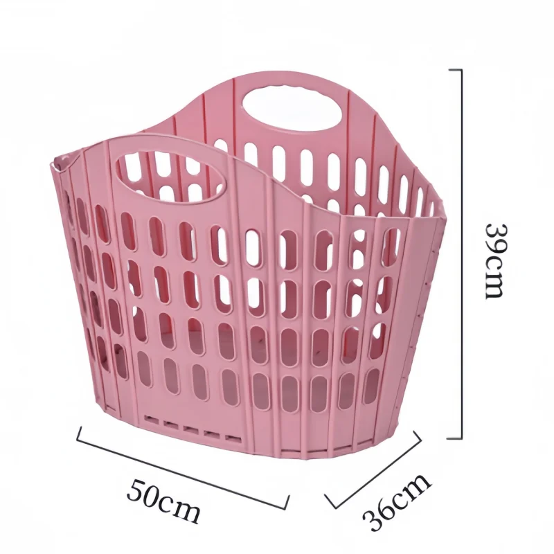 product quality upgraded folding pp laundry hamper for home hotel dirty clothes organizer portable collapsible plastic storage basket-41