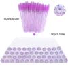 50pcs purple glass