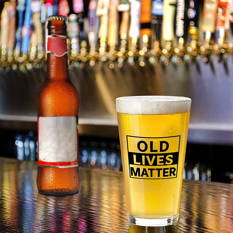 Customized Design Beer Pint Glasses Drinking Glass Beer Cups 16 Oz Pint