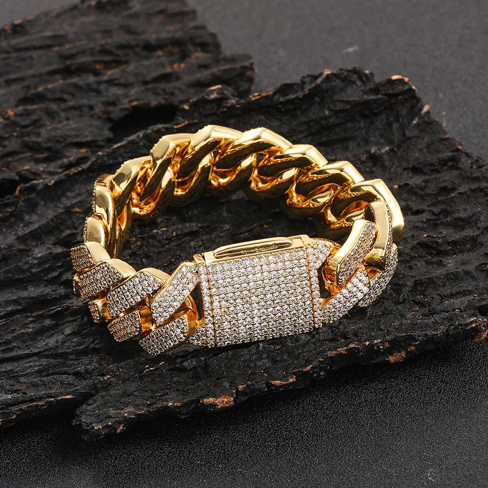 Iced Out Cuban Bracelets - High Quality Gold Plated Jewelry