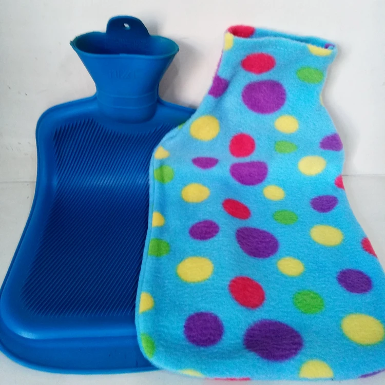 High Quality 2L Rectangle Natural Rubber Hot Water Bag Reusable with Fleece Cover Heating Feature Good for Warmth