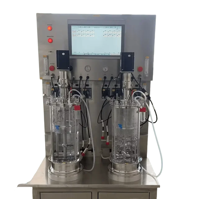 EU Standard 20L Laboratory Glass Bioreactor Fermenter High Quality BLBIO-20GJA Biological Bioreactor Pressure Vessel Motor