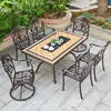 6 chaises + table de barbecue orange 150 cm