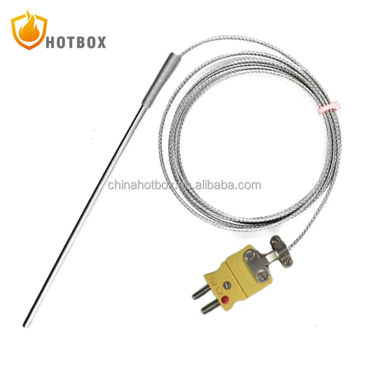 K Type Temperature Sensor Armoured Needle Type Thermocouple with Plug