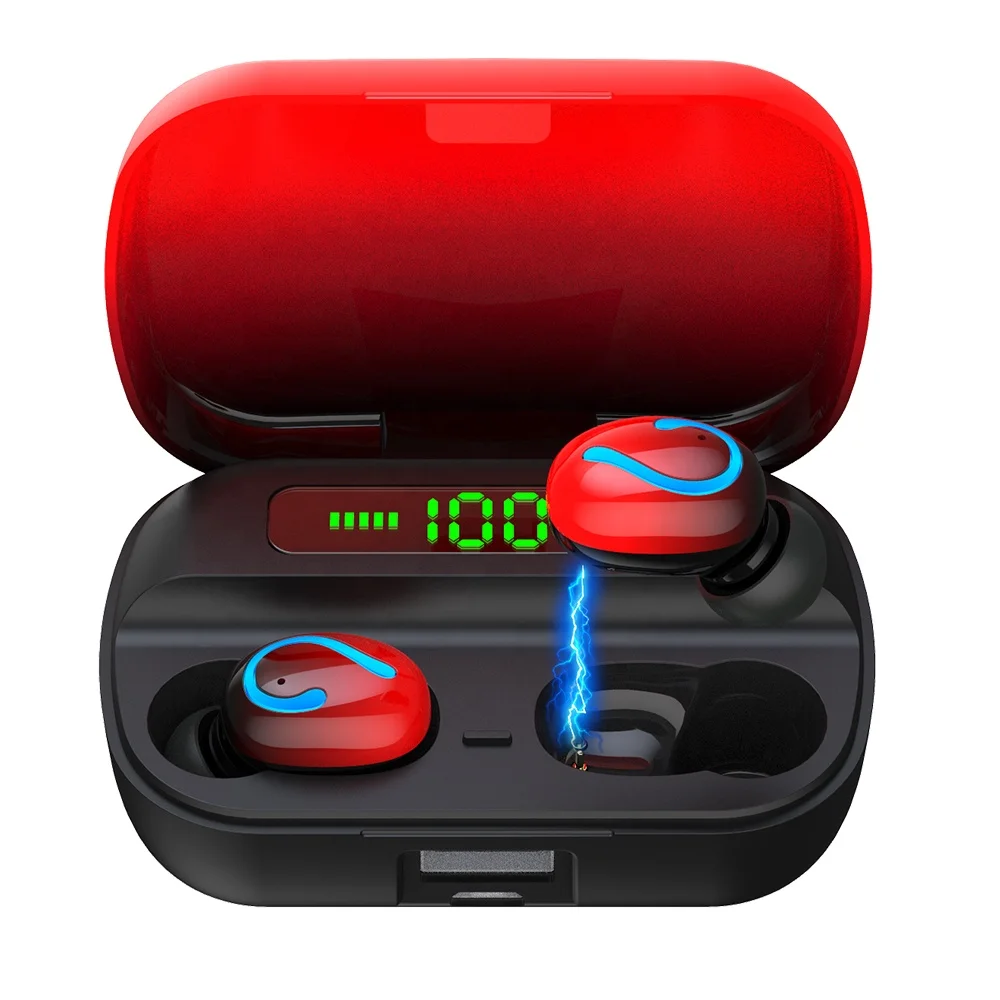 New arrival Bluetooth 5.0 LED indicator light mini wireless earphones for all type phones
