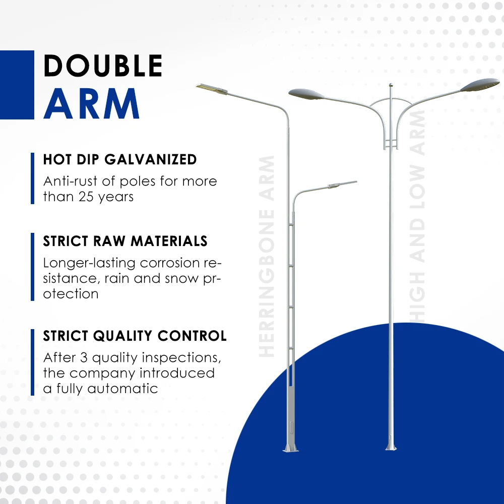 XINTONG Solar Street Light Pole 4m 5m 6m 7m 8m 9m 10m 12m Outdoor Galvanized Steel Pole Post Lamp Pole Double Single Arm Price