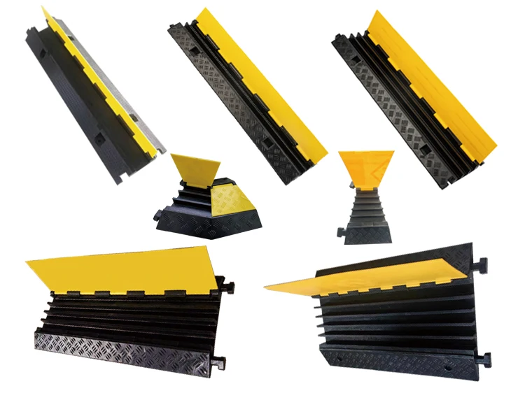 Wholesale Custom 5-Channel Speed Bumps Rubber Speed Hump Stage Cable Protector Ramp with High Capacity factory