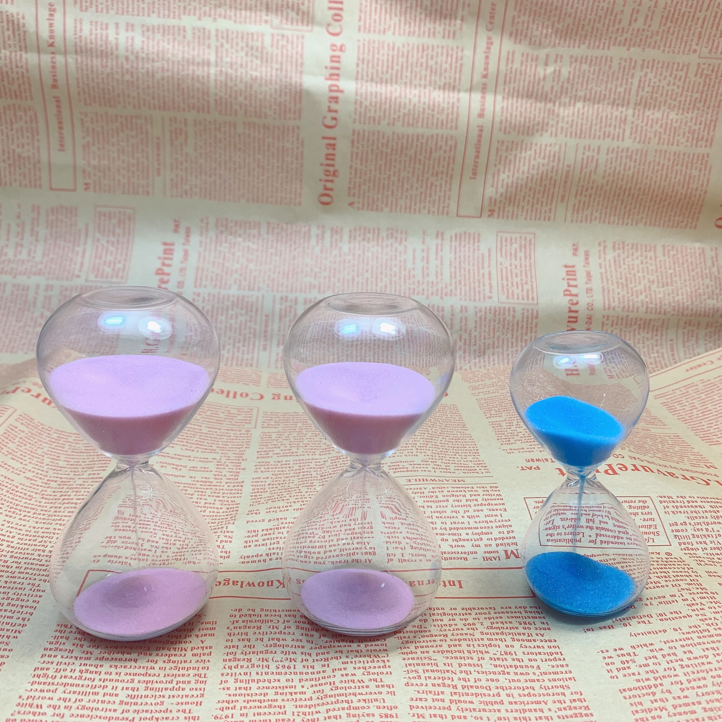 Mini Sprayed Color Glass Hour Glass 2 Min Transparent Glass Sand Timer With Customized Logo