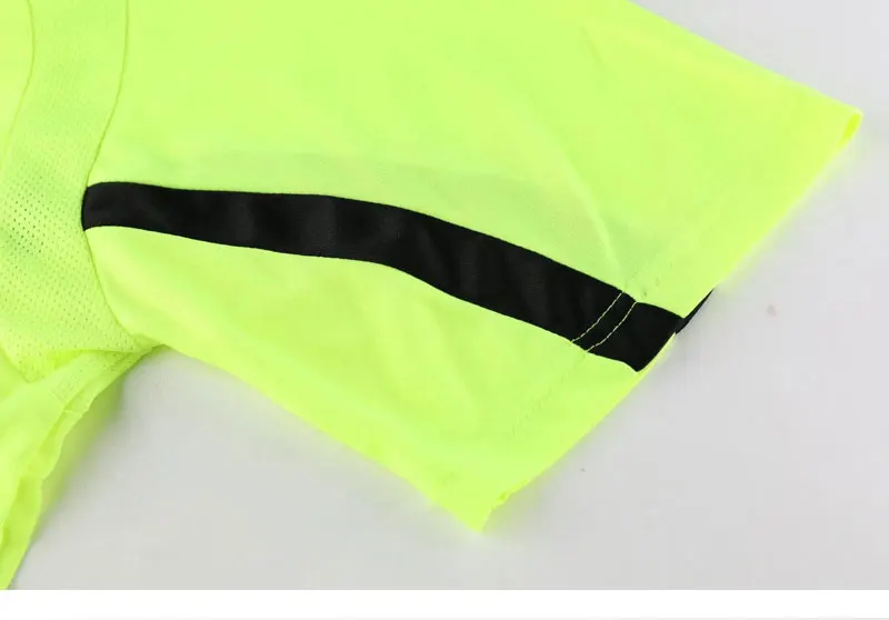 Men Referee Jersey Custom Wholesale Soccer Jersey Set Football Shirt Training Uniform Kit Card Pockets 100% Polyester Blank