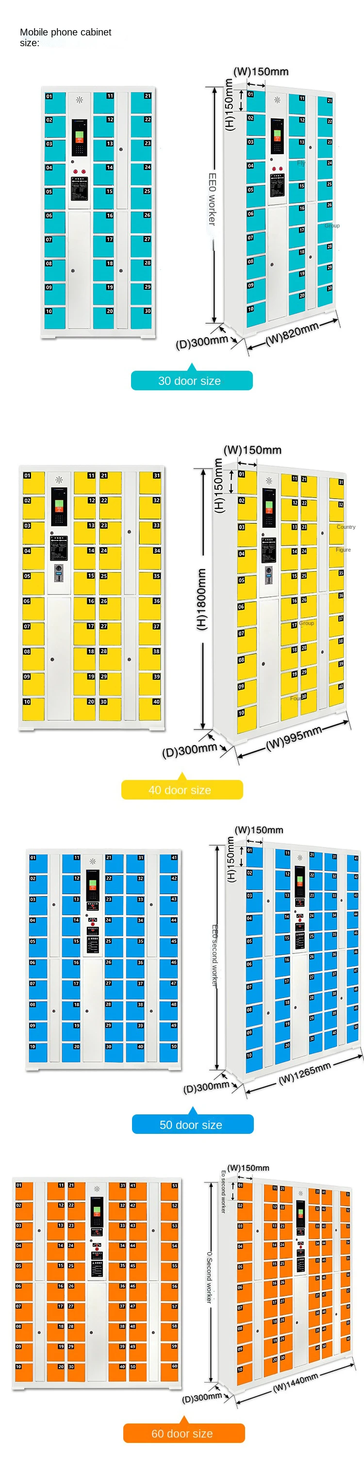 12 Doors Smart Digital Steel Locker Staff Smart Locker System Packages ...