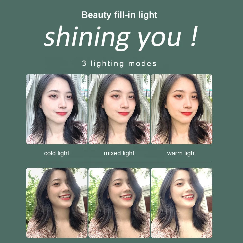 Dual LED Fill Light Foldable K30 Selfie Stick with for Bluetooth Handheld Stabilizer Shutter Remote and Tripod-for Selfies