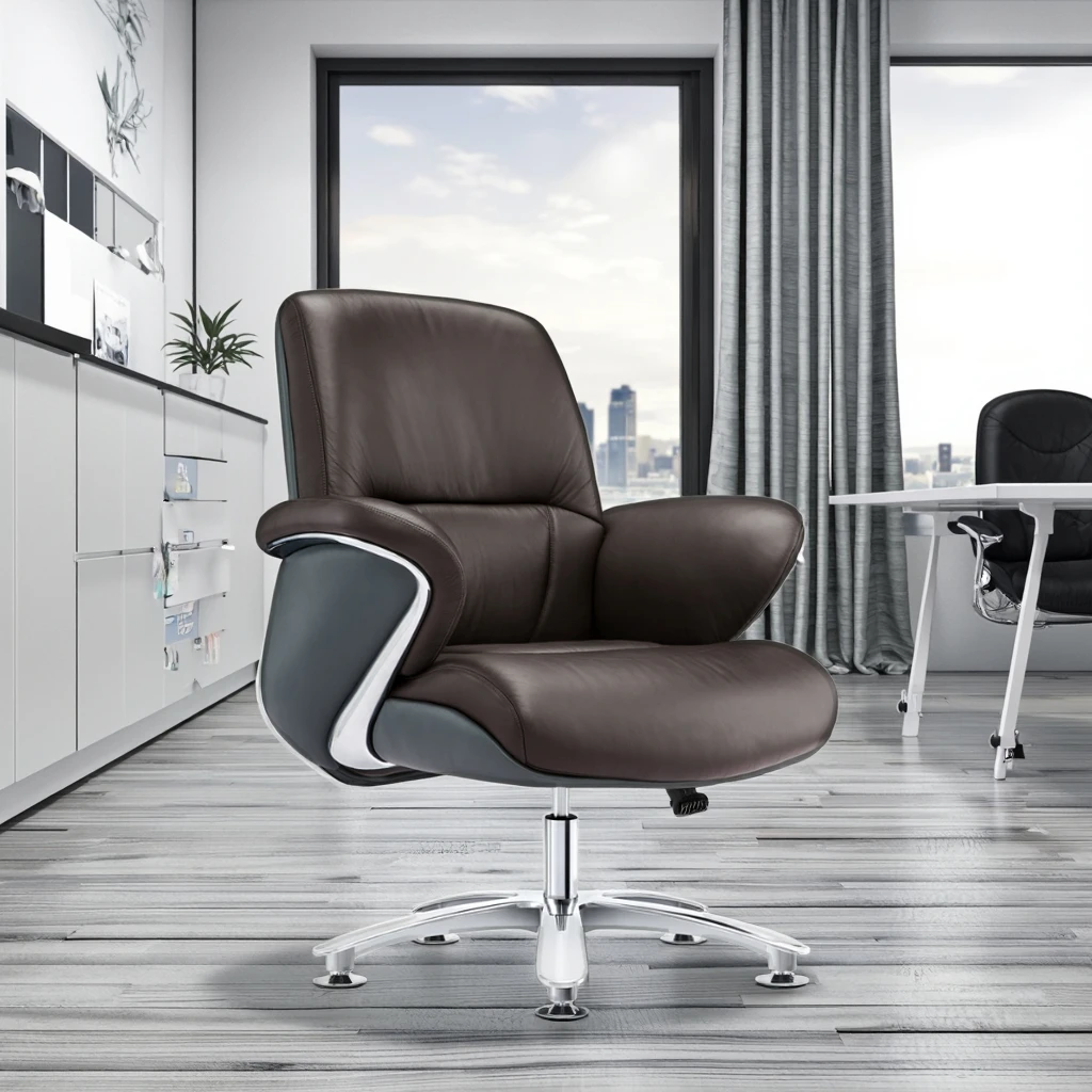 Executive Fixed Base Chair Removable Headrest Aluminum Trim Corporate Lobby Furnishing 5
