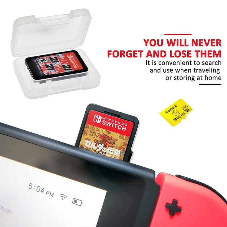 Portable Clear Protective Storage Box for Nintendo for Switch Lite OLED Mini Single Game Cartridge with for Micro SD TF Car