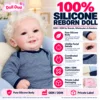 Smiling Blonde Baby Navy Stripe Outfit