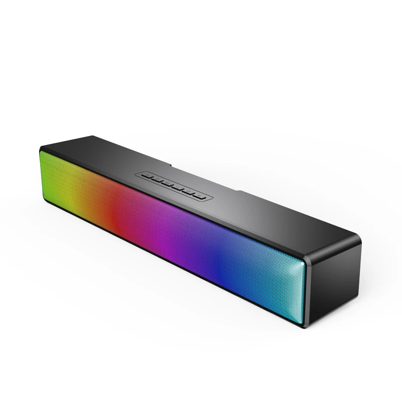 AFK RGB Colorful Bluetooth Soundbar Speakers Wireless USB Powered Laptop Desktop Monitor Speakers for PC Smartphone Ipad Table