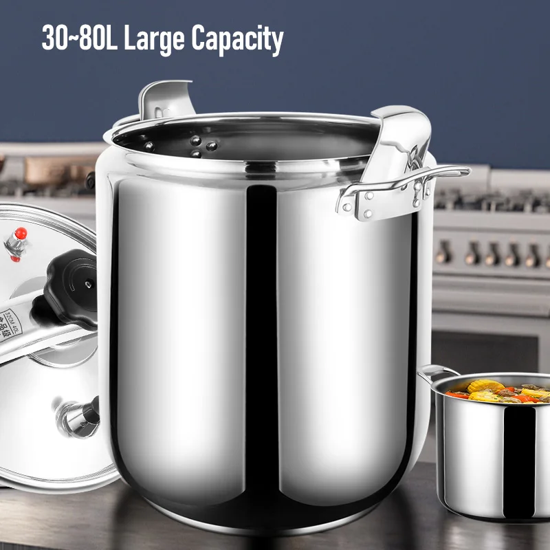 Large Capacity Stainless Steel Pressure Cooker 30L to 100L Options