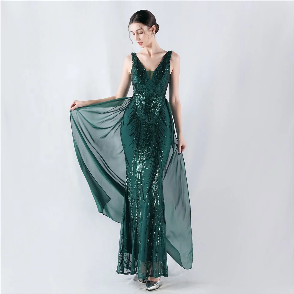 Elegant V-neck Detachable Skirt Ball Gown Prom Dress 2022 Odm