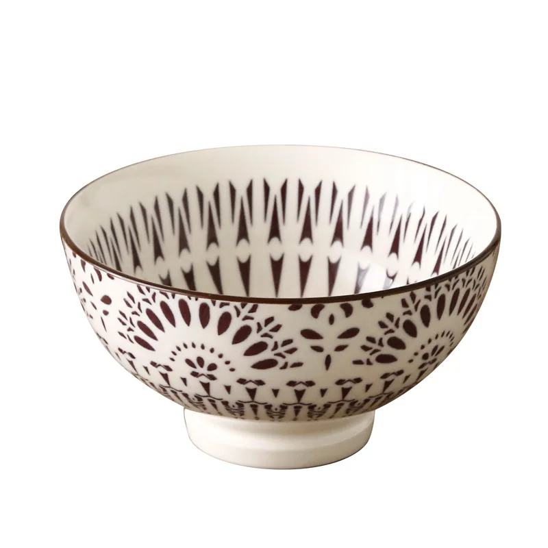 tigela de arroz de porcelana, tigela de cereal com design oriental, tigela para salada ou sopa 4,5pol 11,5cm