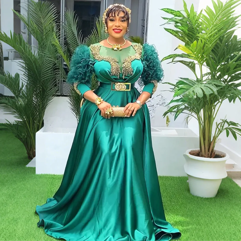 New Trendy XXXL Large Size African Evening Dress Elegant Casual Chiffon  Embroidery Lace Satin Pleated Church Dress for Muslims
