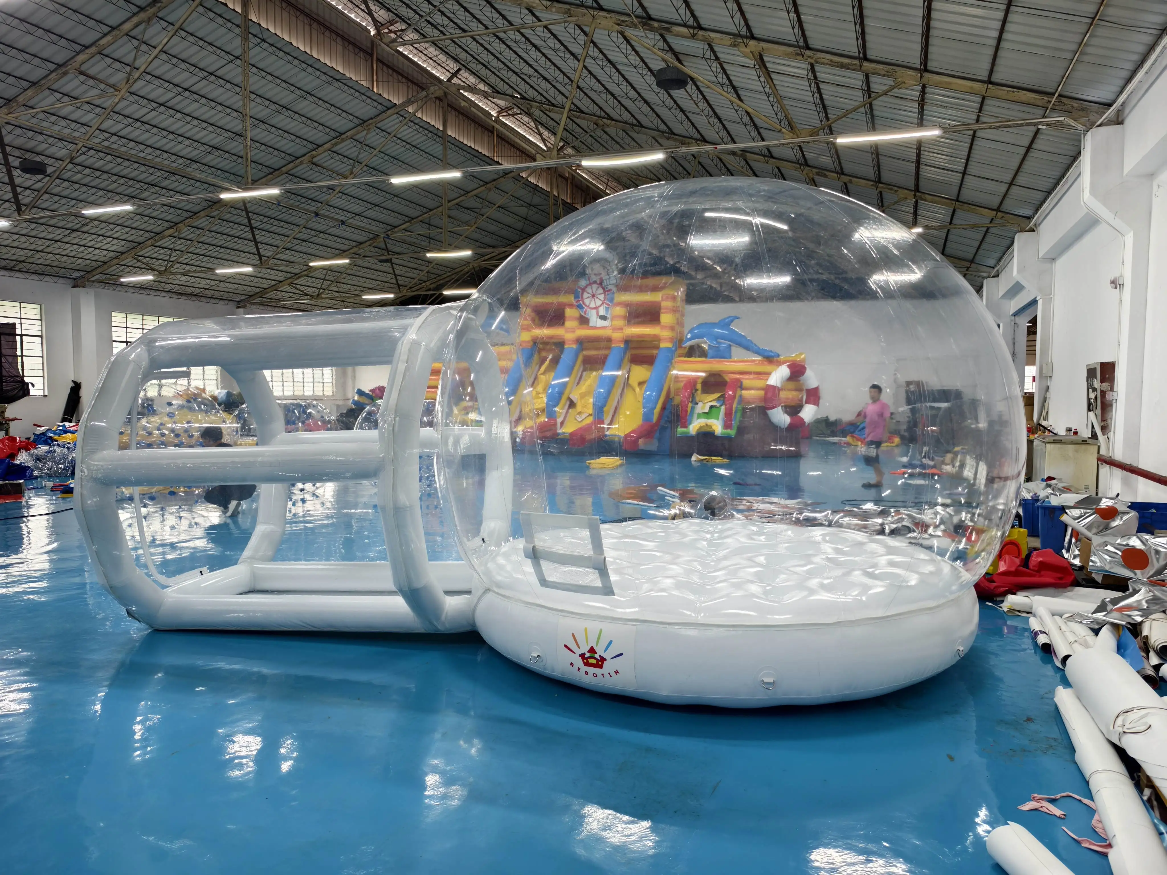 White Inflatable Jump House Outdoor Amusement Bubble Castle Bounce House Party Tents Dome Bubble Tent for Kids' Parties