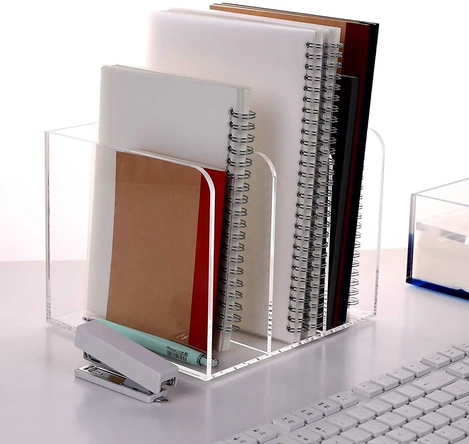 Прозрачный акриловый Органайзер для хранения документов настольный органайзер с 3 вертикальными отделениями