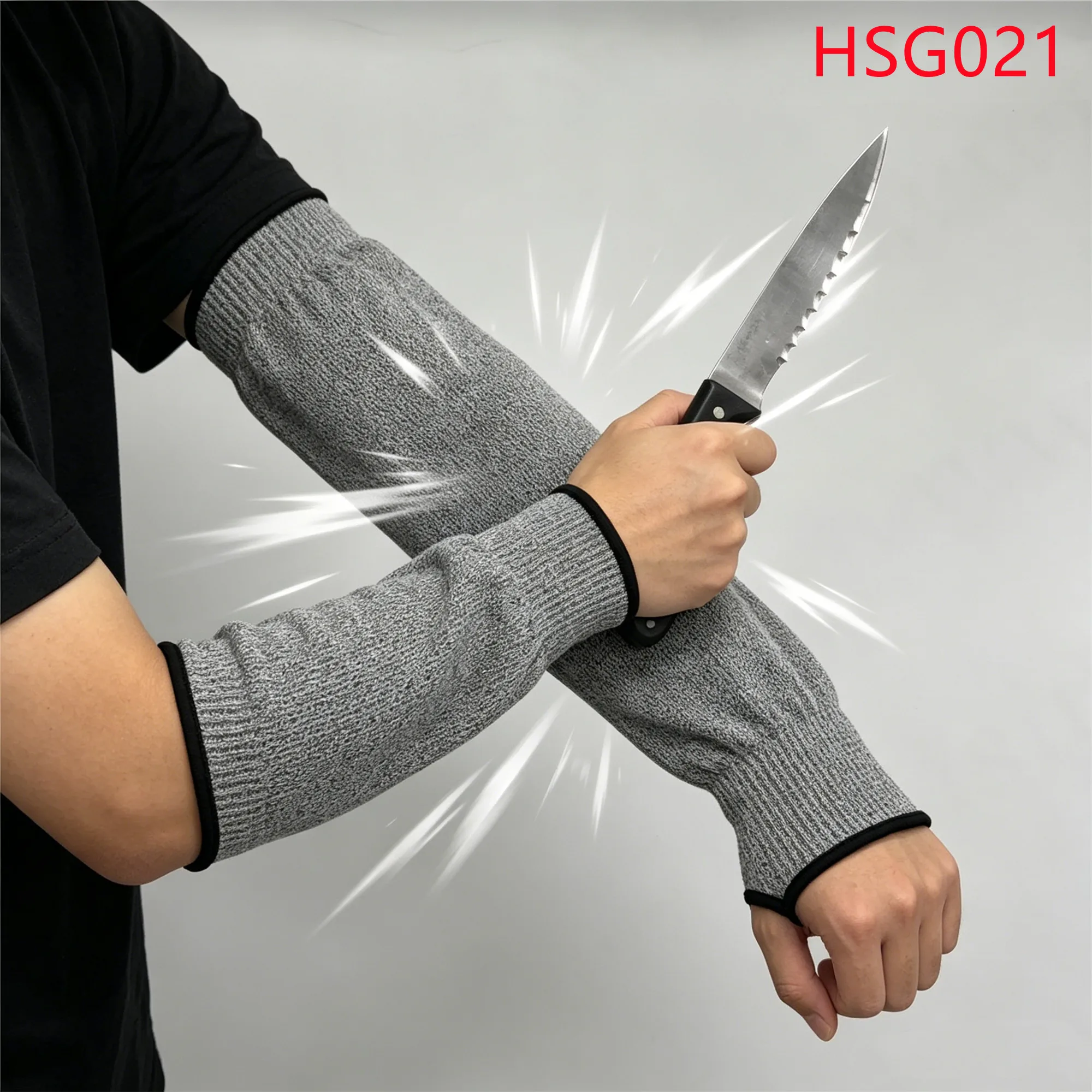 LXG,Metal Stamping Workshop Stainless Steel Wire Woven Safety Sleeves Flexible Movement Level 5 Cut Resistant Work Gloves HSG021