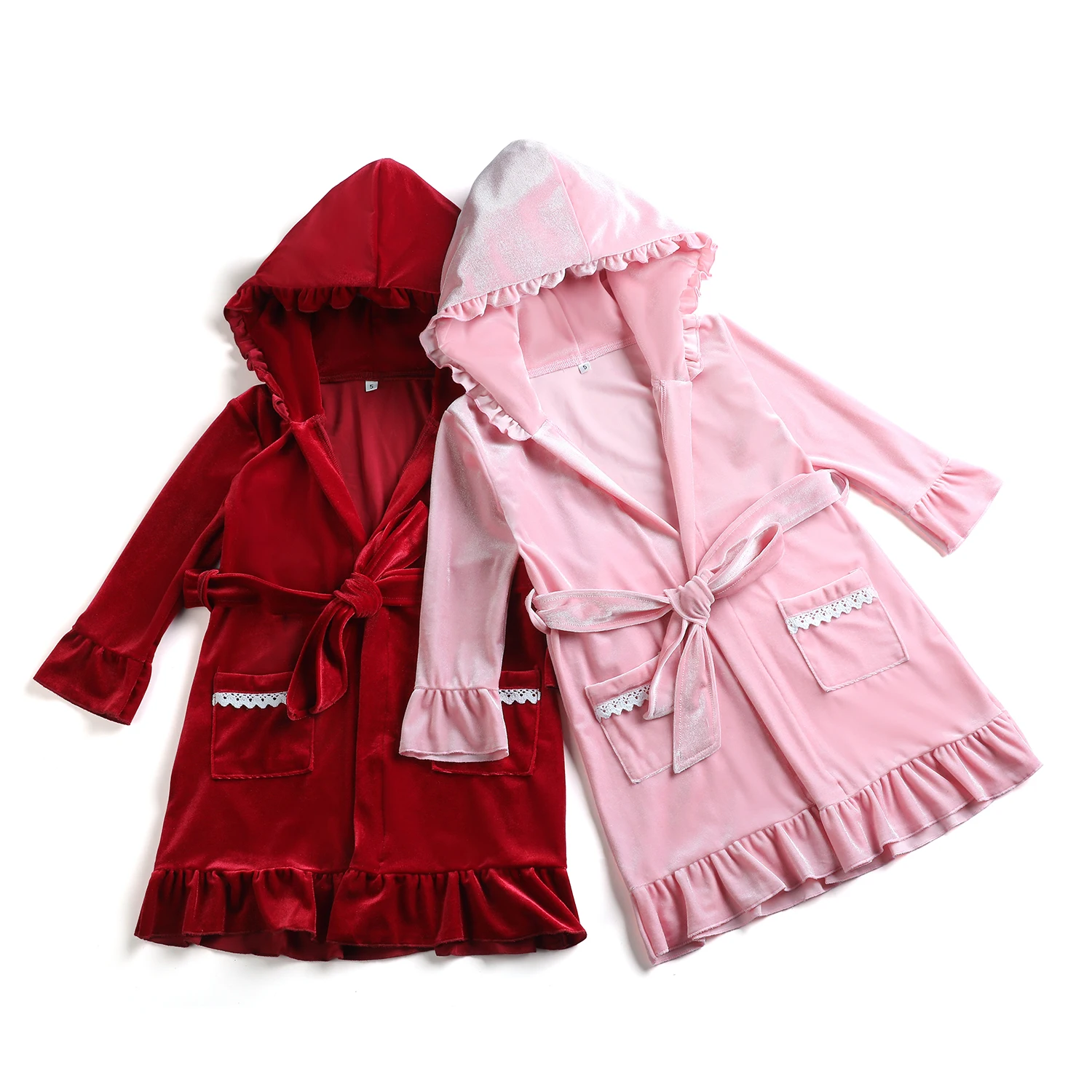 childrens red dressing gown