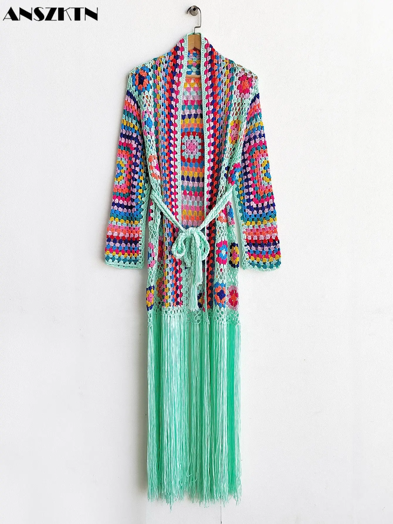 ジャケット・アウター vintage fringe design maxi coat cardigan ジャケット・アウター vintage fringe design maxi coat