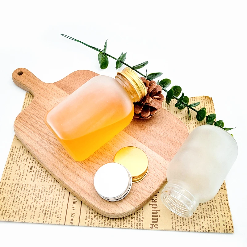 Reusable 160ml 250ml 350ml 500ml Frosted Cylinder Vintage Drinking Jar Bottles Yogurt Juice Glass Beverage Bottle With Metal Lid